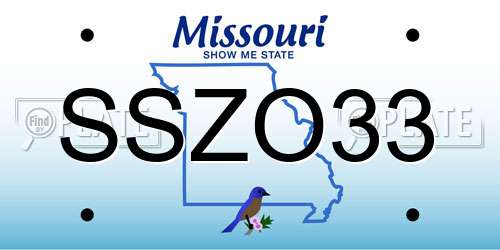 SSZO33 Missouri License Plate