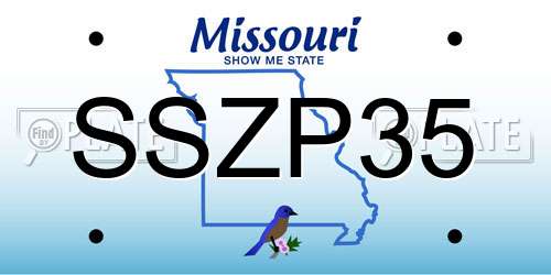 SSZP35 Missouri License Plate