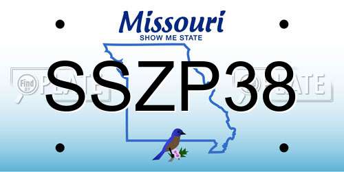 SSZP38 Missouri License Plate