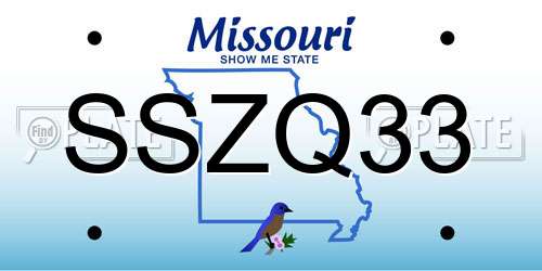 SSZQ33 Missouri License Plate