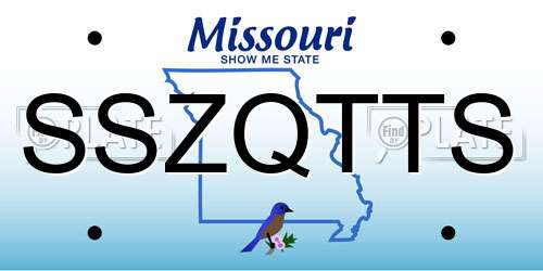 SSZQTTS Missouri License Plate