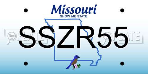 SSZR55 Missouri License Plate
