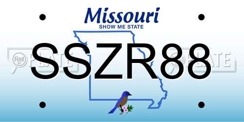 SSZR88 Missouri License Plate