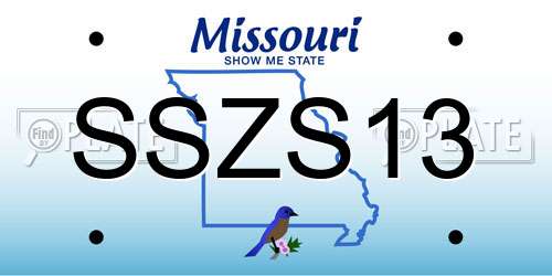 SSZS13 Missouri License Plate