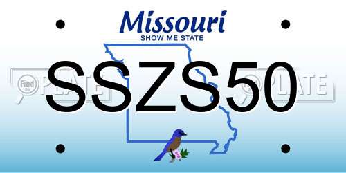 SSZS50 Missouri License Plate