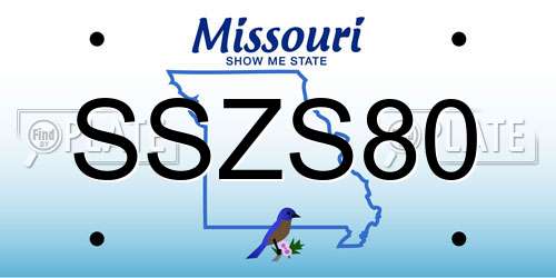 SSZS80 Missouri License Plate
