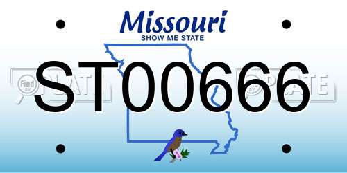 ST00666 Missouri License Plate