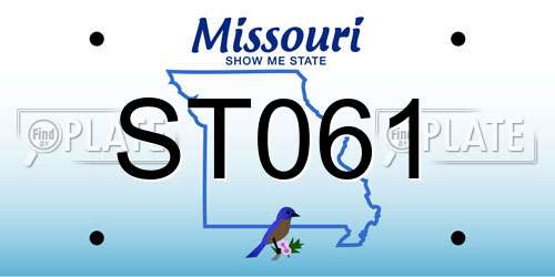 ST061 Missouri License Plate