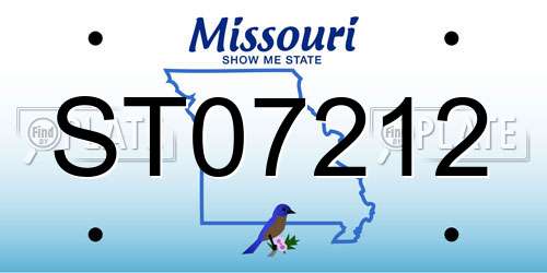 ST07212 Missouri License Plate