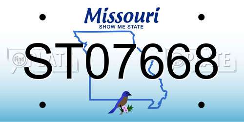 ST07668 Missouri License Plate