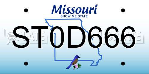 ST0D666 Missouri License Plate