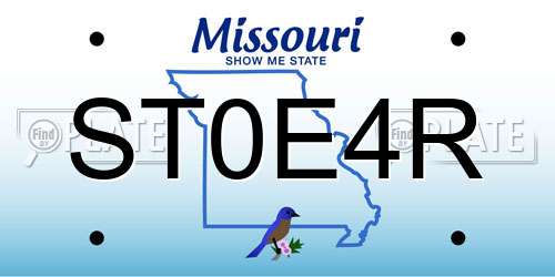 ST0E4R Missouri License Plate