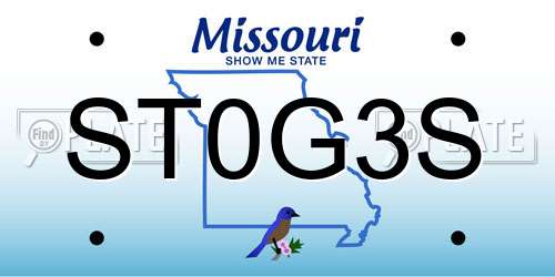 ST0G3S Missouri License Plate