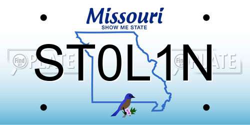 ST0L1N Missouri License Plate