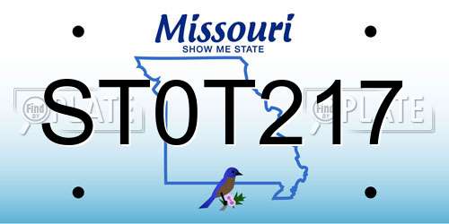 ST0T217 Missouri License Plate