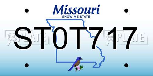 ST0T717 Missouri License Plate