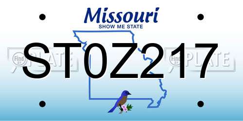 ST0Z217 Missouri License Plate