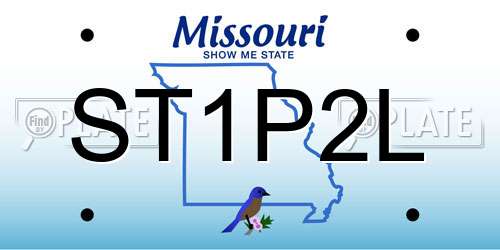 ST1P2L Missouri License Plate