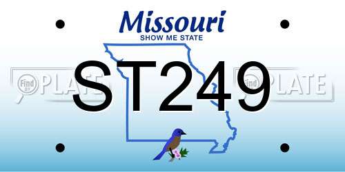 ST249 Missouri License Plate