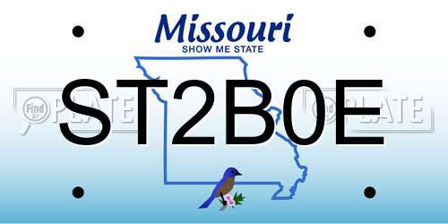ST2B0E Missouri License Plate