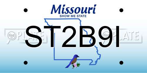 ST2B9I Missouri License Plate