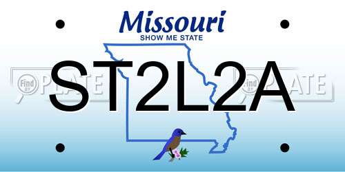 ST2L2A Missouri License Plate