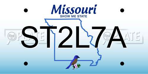 ST2L7A Missouri License Plate