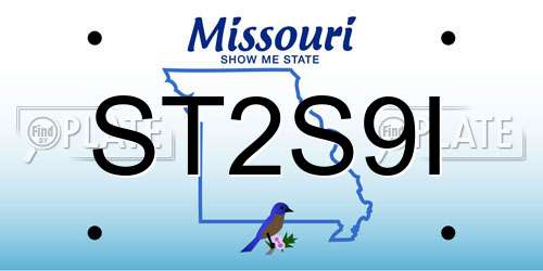 ST2S9I Missouri License Plate