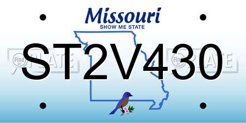 ST2V430 Missouri License Plate
