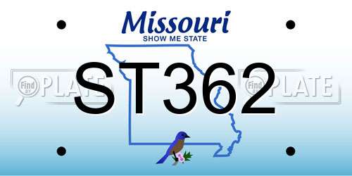 ST362 Missouri License Plate