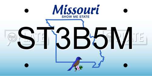 ST3B5M Missouri License Plate