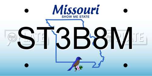 ST3B8M Missouri License Plate