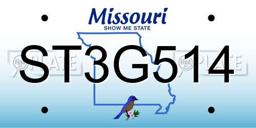 ST3G514 Missouri License Plate