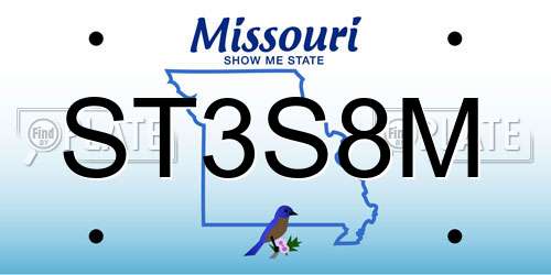 ST3S8M Missouri License Plate
