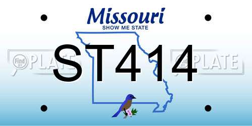 ST414 Missouri License Plate