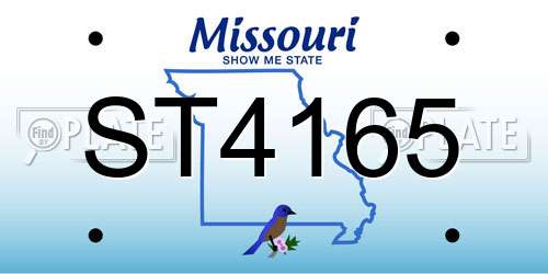 ST4165 Missouri License Plate