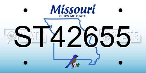 ST42655 Missouri License Plate