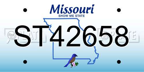 ST42658 Missouri License Plate