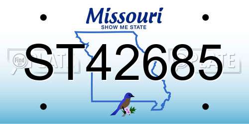 ST42685 Missouri License Plate