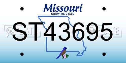 ST43695 Missouri License Plate