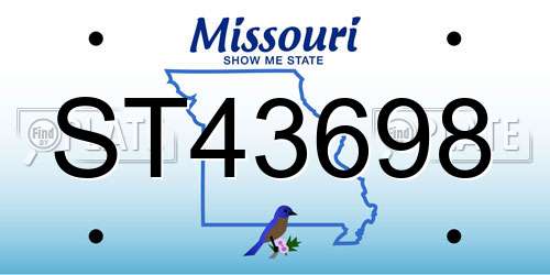 ST43698 Missouri License Plate