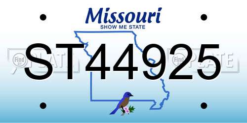 ST44925 Missouri License Plate