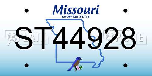 ST44928 Missouri License Plate