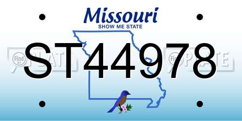 ST44978 Missouri License Plate