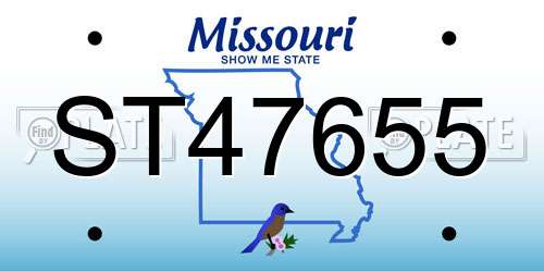 ST47655 Missouri License Plate