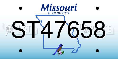 ST47658 Missouri License Plate