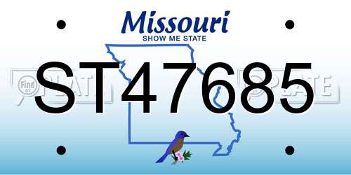 ST47685 Missouri License Plate