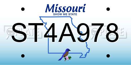 ST4A978 Missouri License Plate