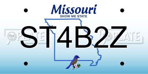 ST4B2Z Missouri License Plate