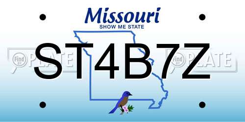 ST4B7Z Missouri License Plate